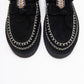 Yalina - Black Genuine Leather Platform Moccasin Slipper (Women)