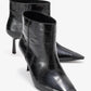 Rassel - Black Printed Pointed Toe Stiletto Boot (Women)
