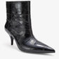 Nuvia - Black Printed Pointed Toe Heeled Boot (Women)