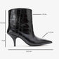Nuvia - Black Printed Pointed Toe Heeled Boot (Women)