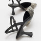 Vilka - Black Sparkling Slingback Kitten Heels
