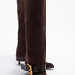 Elva - Brown Buckle Stiletto Boot (Women)