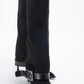 Elva - Black Buckle-Strap Stiletto Knee-High Boot (Women)