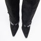 Elva - Black Buckle-Strap Stiletto Knee-High Boot (Women)