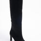 Lexa - Black Gold-Trimmed Pointed Toe Stiletto Knee-High Boot (Women)