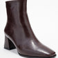 Arven - Burgundy Block Heel Ankle Boot (Women)