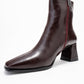 Arven - Burgundy Block Heel Ankle Boot (Women)