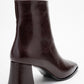 Arven - Burgundy Block Heel Ankle Boot (Women)