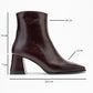 Arven - Burgundy Block Heel Ankle Boot (Women)