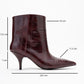 Nuvia - Burgundy Printed Pointed Toe Kitten Heel Boot (Women)
