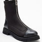 Martos - Black Stretch Front-Zip Ankle Boot (Women)