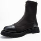 Martos - Black Stretch Front-Zip Ankle Boot (Women)