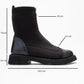 Martos - Black Stretch Front-Zip Ankle Boot (Women)