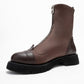 Martos - Brown Stretch Front-Zip Ankle Boot (Women)