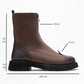 Martos - Brown Stretch Front-Zip Ankle Boot (Women)