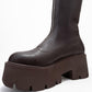Amaronte - Brown Stretch Thick Sole Boot (Women)