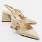 Nepido - Off-White Pointed Toe Backless Block Heel Shoe (Women)