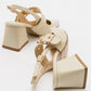 Nepido - Off-White Pointed Toe Backless Block Heel Shoe (Women)