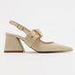 Nepido - Off-White Pointed Toe Backless Block Heel Shoe (Women)