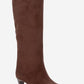 Armelia - Brown Kitten Heel Knee-High Boot (Women)