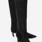 Armelia - Black Kitten Heel Knee-High Boot (Women)