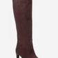 Lexa - Brown Gold Detail Pointed Toe Heeled Knee-High Boot (Women)