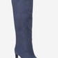 Lexa - Navy Gold-Detail Pointed Toe Knee-High Boot (Women)