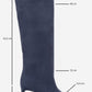 Lexa - Navy Gold-Detail Pointed Toe Knee-High Boot (Women)