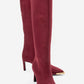 Lexa - Burgundy Gold-Detail Pointed Toe Knee-High Boot (Women)