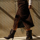 Myra - Brown Snake-Embossed Genuine Leather Banded Buckle Heeled Ankle Boot (Women)