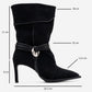 Myra - Black Snake-Embossed Banded Buckle Heeled Ankle Boot (Women)