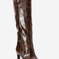 Lunelle - Brown Pointed Toe Stiletto Heel Knee-High Boot (Women)
