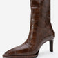 Lunelle - Brown Pointed Toe Stiletto Heel Knee-High Boot (Women)