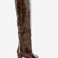 Lunelle - Brown Pointed Toe Stiletto Heel Knee-High Boot (Women)