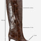 Lunelle - Brown Pointed Toe Stiletto Heel Knee-High Boot (Women)