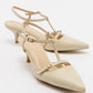 Frans - Off-White Pointed Toe Backless Low Heel Shoe (Women)