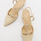 Frans - Off-White Pointed Toe Backless Low Heel Shoe (Women)