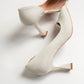 653 - Pearl Glitter Heeled Shoe (Women)