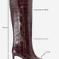 Lunelle - Burgundy Pointed Toe Stiletto Heel Knee-High Boot (Women)