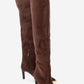 Vody - Brown Suede Zip Over-The-Knee Stiletto Boot (Women)