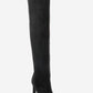 Vody - Black Suede Zip Over-The-Knee Stiletto Boot (Women)