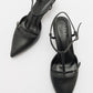 Frans - Black Pointed Toe Backless Low Heel Shoe (Women)