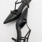 Frans - Black Pointed Toe Backless Low Heel Shoe (Women)