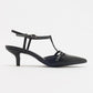 Frans - Black Pointed Toe Backless Low Heel Shoe (Women)