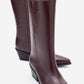 Juana - Burgundy Genuine Leather Pointed Toe Boot (Women)