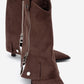 Lola - Brown Zip Pointed Toe Heeled Boot (Women)