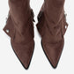 Lola - Brown Zip Pointed Toe Heeled Boot (Women)