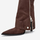 Lola - Brown Zip Pointed Toe Heeled Boot (Women)