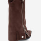 Lola - Brown Zip Pointed Toe Heeled Boot (Women)