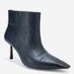 Rassel - Navy Smooth Pointed Toe Stiletto Heel Ankle Boot (Women)